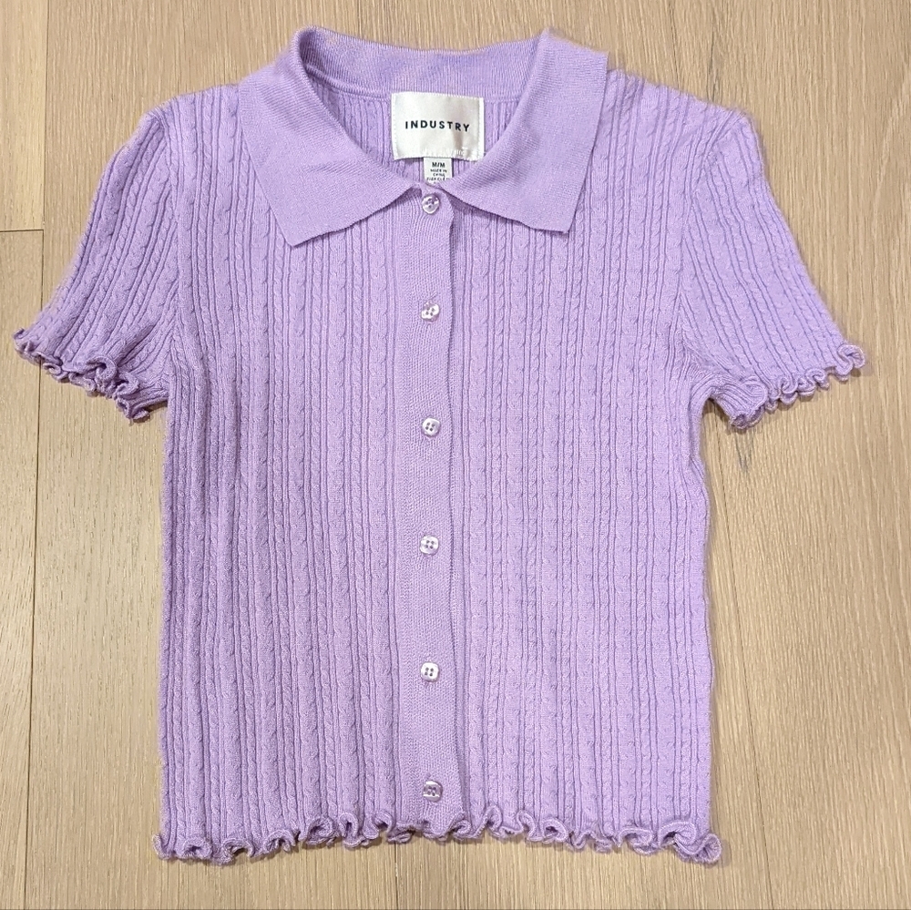 Purple cardigan